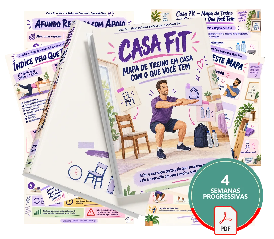 Casa Fit — Mapa de Treino em Casa com o Que Você Tem — tudo o que está incluso