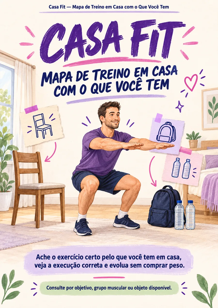 Página real do material Casa Fit — Mapa de Treino em Casa com o Que Você Tem