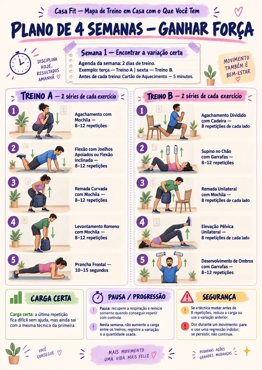 Página real do material Casa Fit — Mapa de Treino em Casa com o Que Você Tem